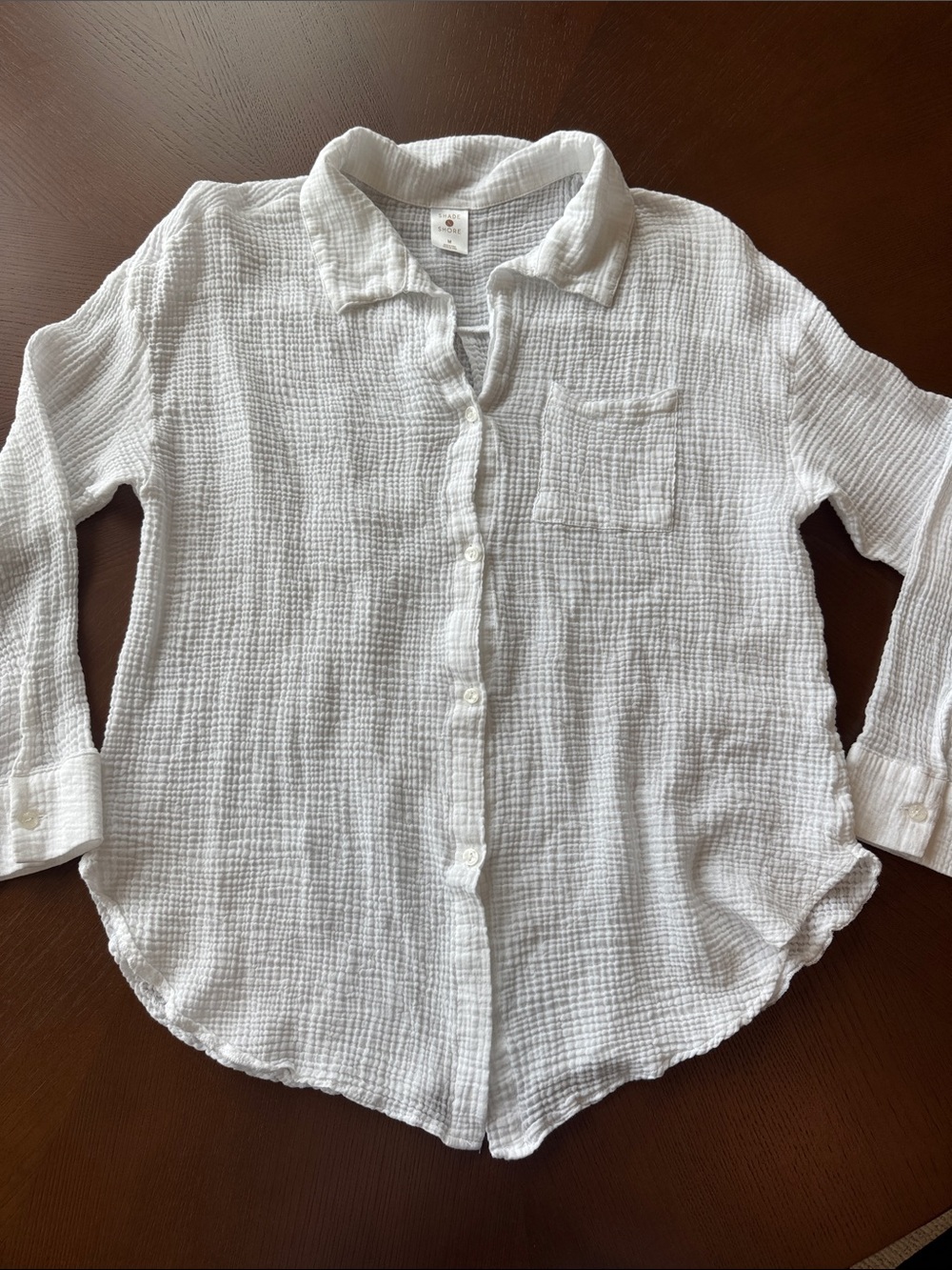 White Gauze Button-Down Shirt - Brand Unknown